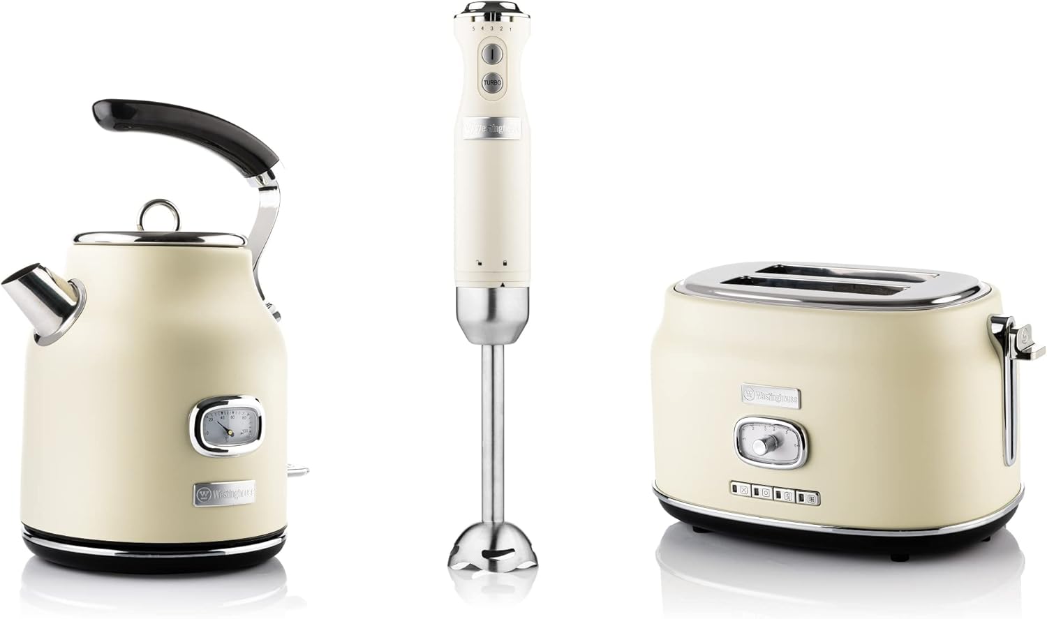 ست توستر،گوشت کوب برقی و کتری برقی وستینگهاوس آمریکا، Westinghouse‎‎ ‎‎‎WES15 کتری 1.7 لیتری و رسوب آهک، توستر دو شیار با ضمیمه نان، مخلوط کن دستی با 4 تنظیم سرعت